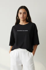My Anxiety has Anxiety Women Embroidery T-Shirt