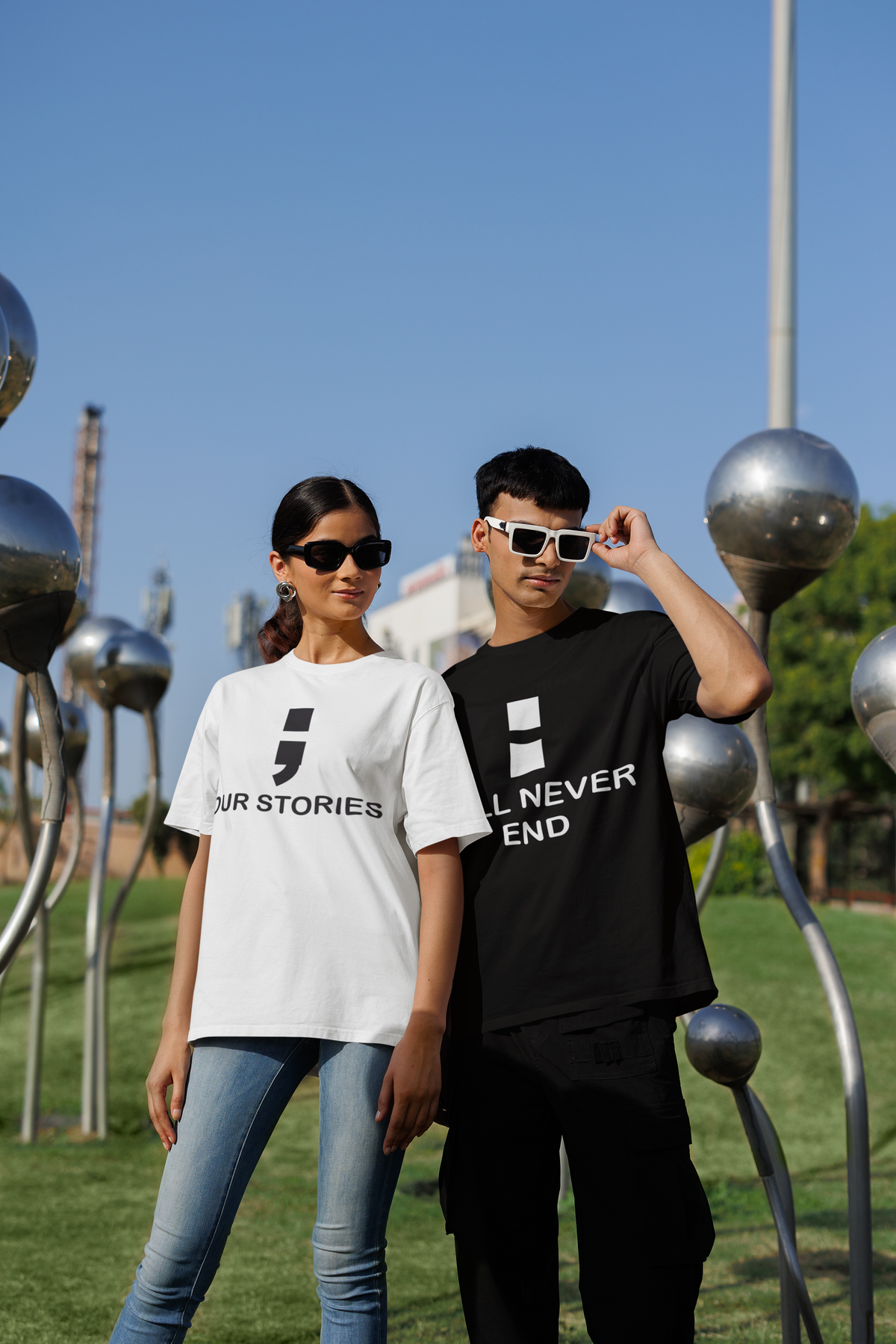 Unfinished Stories Couple Graphic T-shirt