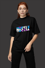 Black Hustle tees For Women  Oversized T-Shirt From Kapda Kulture.