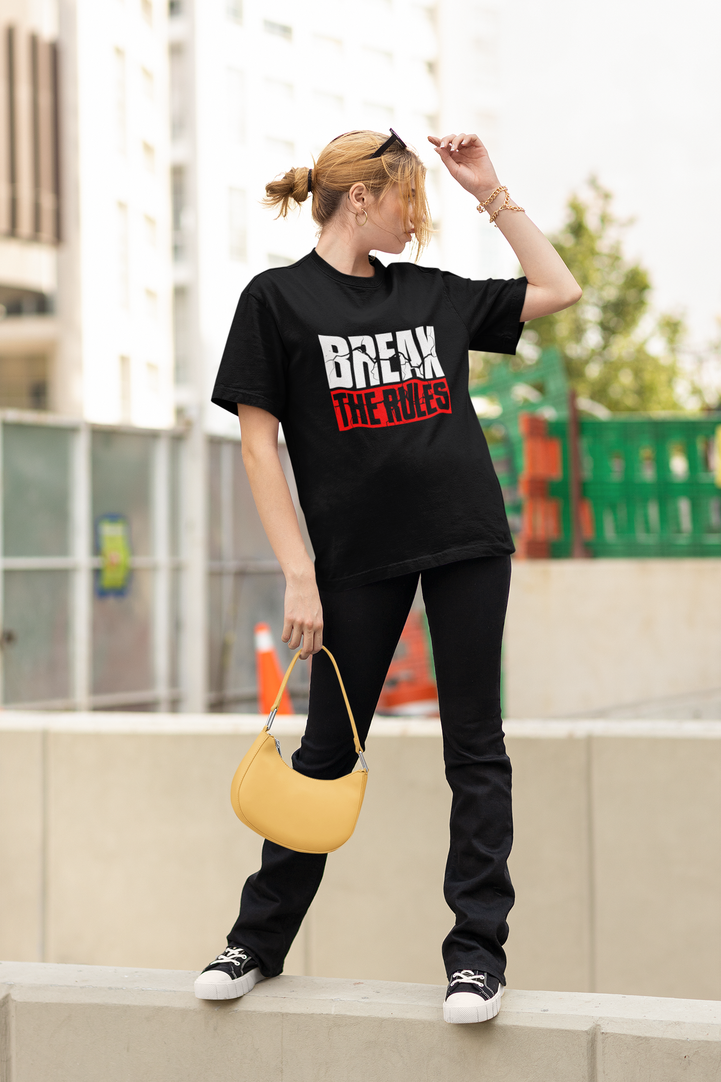 Paint Black Oversized T-Shirts For Women
