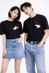 she is mine he is mine design Regular Fit Couple T-Shirt