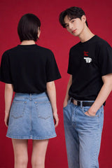 she is mine he is mine design Regular Fit Couple T-Shirt