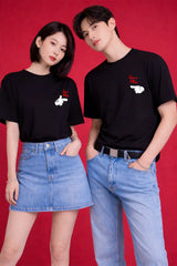 she is mine he is mine design Regular Fit Couple T-Shirt