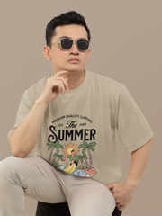Graphic light beige Summer tees men