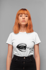 Slim Fit White Loudtype women