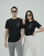 coordinated couple t shirts black regular fit matching set for men and women India Kapda Kulture