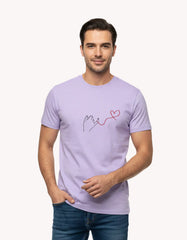 Pinky Promise with Heart Line Printed Regular Fit T-Shirt For Couple  – Pack of 2 (Men & Women)