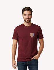 maroon teddy bear printed t shirt for men regular fit cute couple outfit India Kapda Kulture
