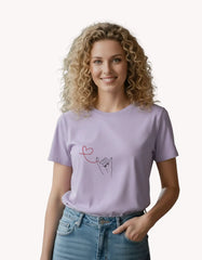 Pinky Promise with Heart Line Printed Regular Fit T-Shirt For Couple  – Pack of 2 (Men & Women)