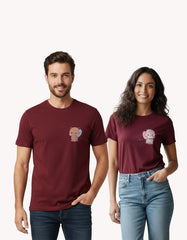 teddy bear couple t shirts pack of 2 matching maroon t shirts for men and women India Kapda Kulture