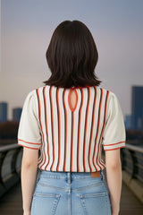 White & Red Top For Women